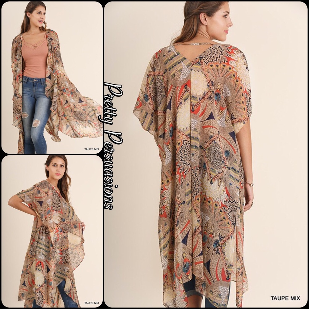 ❤️ Vintage Print Long Layering Boho Kimono Cardigan - Picture 7 of 7